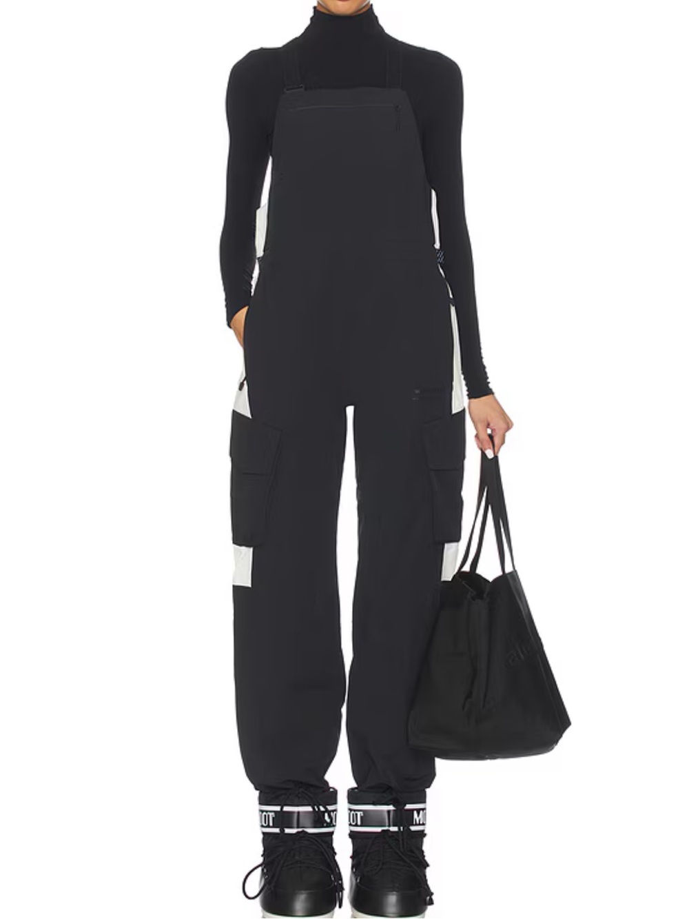 WHITESPACE Performance Riding Bib Pant in Black & Warm White